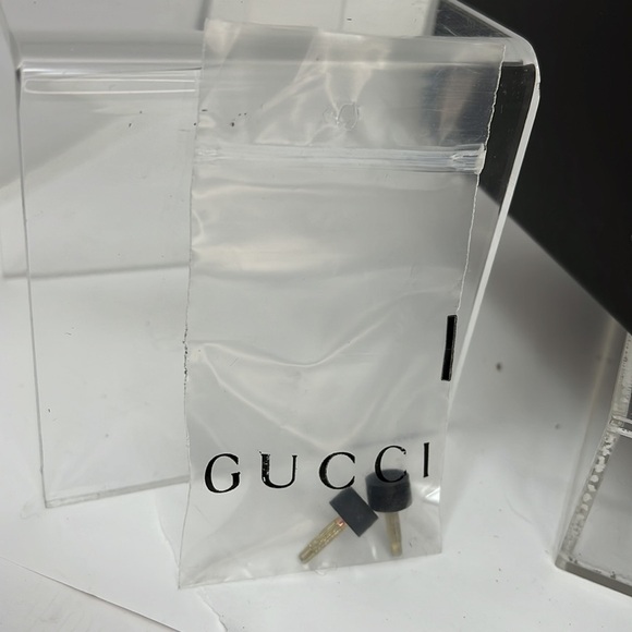 Gucci Sz 7 B Rosegold Rose Gold Leather Slingback Bamboo Horse Bit Heels - Picture 11 of 12